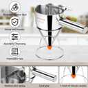Stainless Steel Pancake Batter Dispenser with Squeeze Handle and Multi-Nozzle, for Pancakes, Cupcakes, and Baked Goods. 40 oz