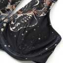 Bikini Set for Women Two Piece Halter String Triangle Bathing Swimsuit Low Rise Death's Head Moth Gothic Bikini Sets (XL)