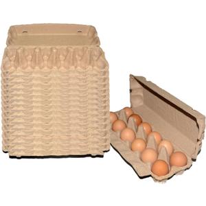 Egg Cartons, 12 Count Egg Holder Anti-CollisionSturdy Natural Kraft Paper Pulp Storage Tray Perfect for Storing Extra Eggs for Refrigerator