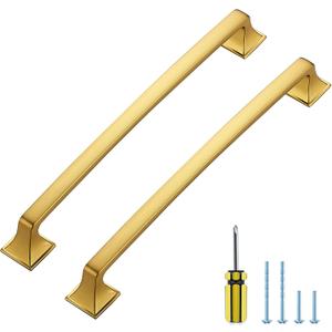 30 Pack Kitchen Cabinet Handles 7-1/2 Inch Hole Center Gold Cabinet Pulls Solid Drawer Pulls for Kitchen Cabinet Door Handles Arch Dresser Handles for Cabinets and Drawers