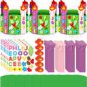 Lyrow 24 Pack Advent Wreath Craft Kit for Kids Christmas Felt Advent Crafts Xmas DIY Stand Wreath and Candles Set Wreaths Making Kit Bulk for Home Activities Supplies Classroom Sunday School Holiday