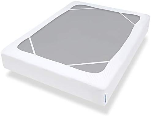 Box Spring Cover Queen Size with Smooth and Elastic Woven Material, Only Covers Sides, Alternates for Bed Skirt, Wrinkle & Fading Resistant, Washable, Dustproof, White Size Queen