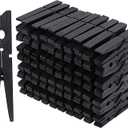 100PCS Clothes Pins Wooden,4" Large Wooden Black Clothespins,Clothespins for Crafts Hanging Clothes Pictures (Black)