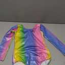 Domusgo Girls Gymnastics Leotards Long Sleeve Bodysuits Shiny Colorful One Piece Tumbling Outfits, 130
