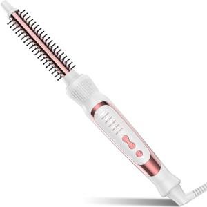 Heated Round Brush, Ceramic Tourmaline Lon 1/2 inch Curling Iron, Hot for Fluffy Thermal Brush Curling Wand, Suitable for All Hair Types Tool (White, 0.5 inch)