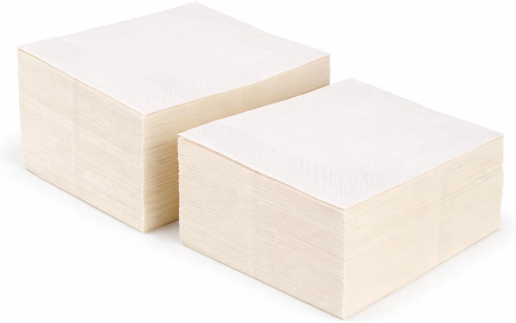 Perfect Stix Cocktail Beverage Napkins, 1-Ply White Paper, Disposable, 5.3 x 5.3 Inch, 2000 Count