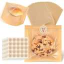 160 Pack Cookie Bags for Packaging with Seal, 7.5 x 7.1 Inch Bakery Bags with Window, Grease Resistant Donut Bags To Go for Cookies Packaging Treat, Scone, Brownie, Snacks