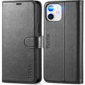 TUCCH Wallet Case for iPhone 12 /iPhone 12 Pro 5G, RFID Blocking Card Slot Stand [Shockproof TPU Interior Case] PU Leather Magnetic Protect Flip Cover Compatible with iPhone 12 Pro/12 6.1-inch, Black