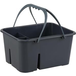 Wekioger 1-Pack Plastic Carry Caddy with Handle, Cleaning Caddy Organizer, Gray