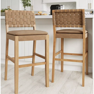 Nathan James Set of 2 Cohen Faux Leather Barstool Brown