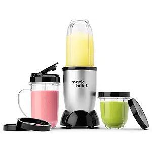 Magic Bullet Blender, Small, Silver, 11 Piece Set