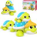 Baby Toys 6-12 Months Musical Turtle Crawling Toy with Mama and Babies Tummy Time Toys, Crawling and Interaction Modes Toy for Babies 6-12 12-18 Months 1 Year Old Girl Boy Gifts for Birthday Christmas