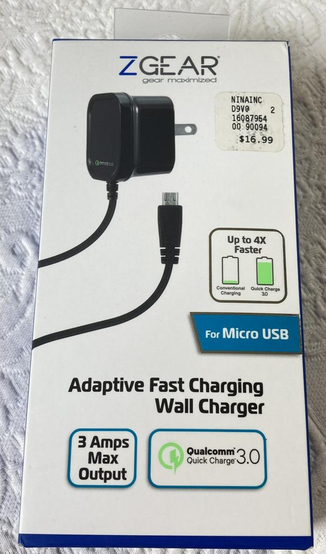 ZGEAR ADAPTIVE FAST CHARGE WALL CHARGER 30Watts