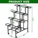 4 Tier Flower Display Stand, Metal Flower Bar Stand for Fresh Flowers Without 16pcs Buckets, Heavy Duty Garden Flower Cart Display Stand with Wheels