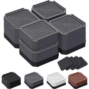 Bed Risers and Furniture Risers, Heavy Duty Adjustable Lifting Blocks for Couches, Desks, and Chairs, Elevates 1.5 or 3 Inches, Holds up to 4000 lbs (Grey)