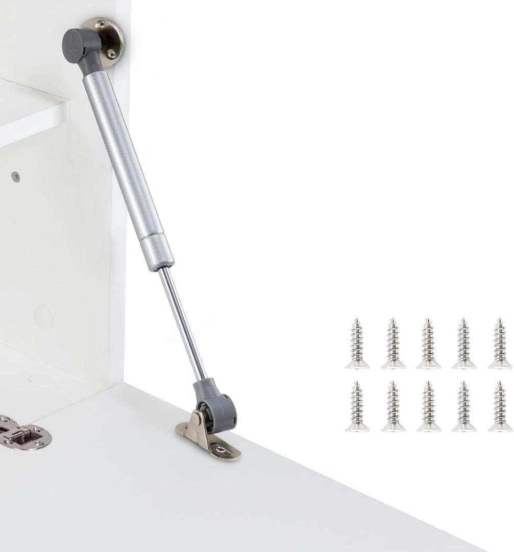 PAMAGOO10 Inch Drop Down Gas Strut, 2PCS 15 Lb Shock,10" Lift Support Downward Flap Lid Slowly Down for Drop-Front Desk, Drop-Leave Desk, Cabinet Desk Lid Hinge Spring with Mounting Bracket