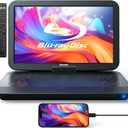 GOnavidio 17.6" Portable Blu Ray DVD Player with 15.4" Large Screen, HDMI in/Out, Sync Screen, 4000mAh Rechargeable Battery, 1080P MP4 MKV Video, Surround Audio, USB/TF Card(Include HDMI Cable)