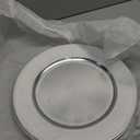 SARO LIFESTYLE Decorative Charger Plates, 13 Round Plastic Charger Plates, Set of 4  Elegant Table Dcor for Events, Weddings & Home Dining, Silver