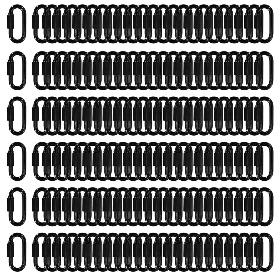 200PCS 1.57 Inch Quick Link Chain Connectors (5/32") - 304 Stainless Steel Small Locking Carabiner Clips - Heavy Duty 500LB Capacity for Hammocks, Swings, Shade Sails, Dog Leads, DIY Projects