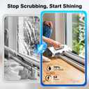 Window Vacuum Squeegee Cordless, Electric Window Cleaner Tool with Water Collection Tank, Window Cleaning Kit Shower Squeegee for Glass Doors, Windows, Mirrors, Car (White)