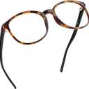 LifeArt Round Blue Light Blocking Glasses, Computer Glasses, Gaming Glasses, TV Glasses for Women Men (Tortoise, No Magnification) (01_days_tortoise)