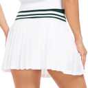 IBL LiveShine Golf Skorts for Women, Pleated Tennis Skirts Inner Shorts with Pocket Ringer Waist Casual Activewear (White, S)