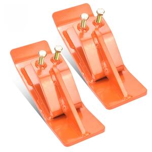 Tractor Bucket Protector(Upgraded Version), 2Pcs Ski Edge Protector, Turf Tamer Skid Protector with Grade8.8 Double Lock Nuts and Bolts, Heavy Duty Steel for Snow Removal Spreading Gravel, Orange