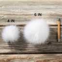 Homtable 6IN Large Faux Fur Pompoms, 4 Pieces Big Pom Pom Balls Fluffy Pompom Ball with Elastic Loop for Shoes Scarves Gloves Scarves Bag Key Chain Charms Accessories (White)