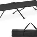 Amazon Basics Folding Camping Cot for Adults, 81.5 x 30.4 Inch Twin Size Steel Frame, 350 lb Capacity, Portable with Carry Bag, Black, Twin size, 81" x 30" x 16"