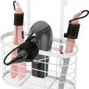 Hair Dryer Holder 3 in 1 Hair Tool Organizer Djustable Height Wall Mounted/Cabinet Door Bathroom Organizer Under Sink for Flat Irons, Curling Wands, Hair Straighteners (White)