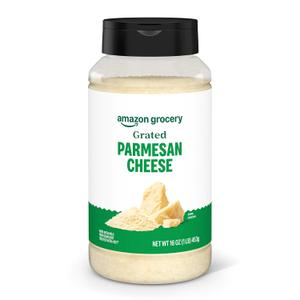Amazon Grocery, Grated Parmesan Cheese Shaker, 16 Oz (Previously Happy Belly, Packaging May Vary) Best By Sept. 15, 2025