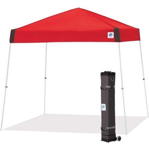 E-Z UP Vista Instant Shelter Canopy, 12' x 12', White Powder-Coated Steel Frame with Wide-Trax Roller Bag & 4 Piece Spike Set, Punch, 12 by 12'