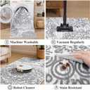 HEBE Hallway Runner Rug 3'x16' Washable Vintage Distressed Area Rugs Non Slip Laundry Rug Runner Boho Floor Carpet Runners for Hallways Entryway Laundry Room Kitchen Bathroom