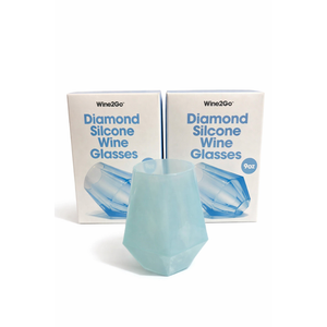 Wine2Go Diamond Silicone Wine Glasses 9oz 2Pack