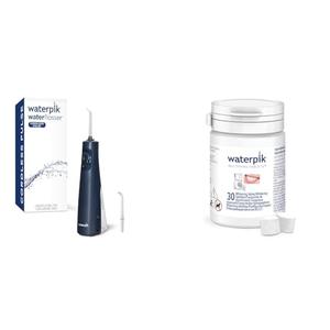 Waterpik Cordless Pulse Rechargeable Portable Water Flosser for Teeth, Gums & Fresh Mint Whitening Refill Tablets (30 Count) – for Use with Waterpik Boost Tip