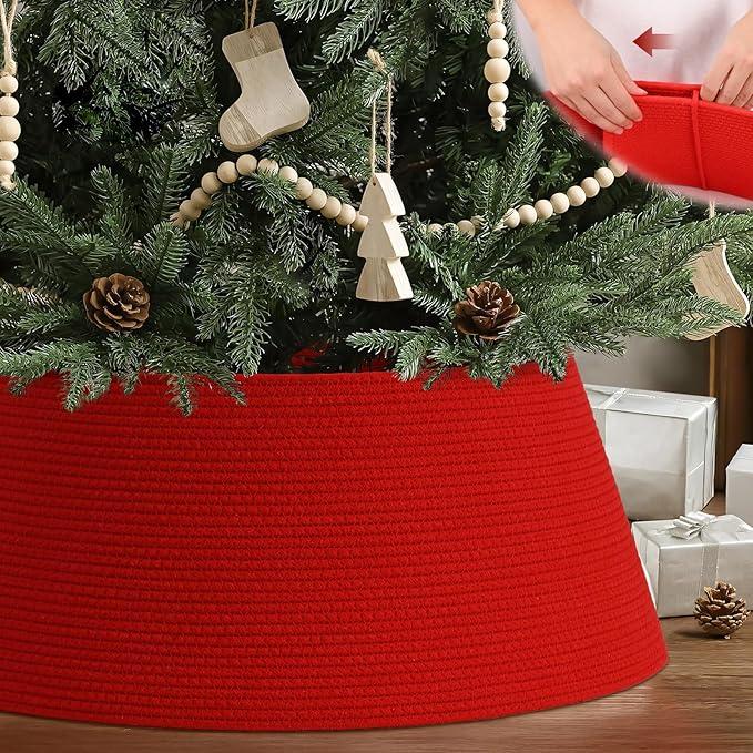 Christmas Tree Collar, Adjustable Tree Collars for Artificial Trees, Xmas Trees Stand Cover, Base Cover for Christmas, 28"×10"