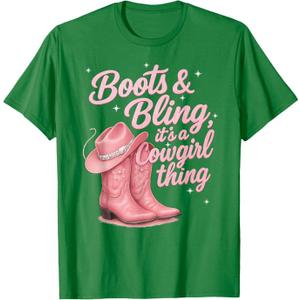 Funny Cowgirl Boots And Bling It's a Cowgirl Thing T-Shirt XL