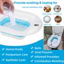 Electric Sitz Bath, Sitz Bath for Hemorrhoids, Sitz Bath for Postpartum Care, Toilet Seat Tub for Women Men, Sitz Baths Salts Bowl, Sits Bath Soak Pan, Hip Bath Basin, Collapsible, Blue