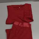 PINSV 2 Piece Sets for Women Summer Casual Jogger Workout Outfits Fitted Crew Neck T-shirt High Waist Legging Sets (Large, Wine Red)