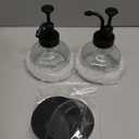 2 Pack Glass Kitchen Soap Dispenser Bathroom, Refillable Liquid Modern Soap Dispenser for Hand Soap, Lotion Dispensers Bottle - Home, Commercial Countertop Decor, (Clear)