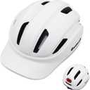 Adult Bike Helmet for Men - Women Bicycle Helmet with LED Rear Light - Certified Comfort Adjustable Baseball Cap Style Cycling Helmets for Urban Commuter Road Biking Scooter, Large