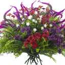 Grunyia 20Pcs Artificial Flowers for Outdoor UV Resistant & Waterproof, Realistic Fade-Proof Faux Greenery Shrubs Hanging Plants for Garden Porch Yard Lawn Patio Decorations (Vibrant Colors)