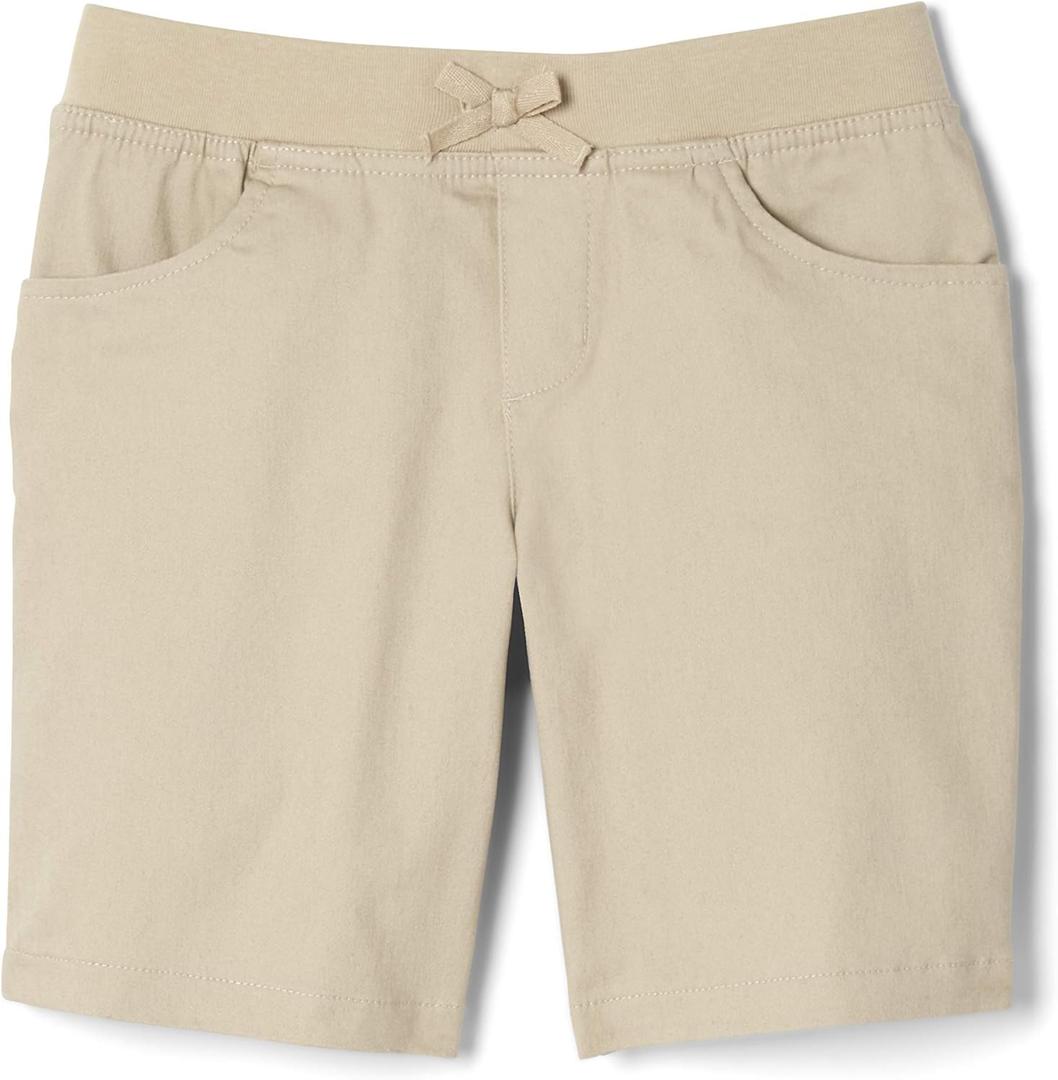French Toast Girls Pull-On Cotton Twill Shorts with Pockets (Beige)