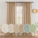 MIULEE Brown Linen Curtains 108 Inches Long for Bedroom Living Room, Soft Thick Linen Textured Window Drapes Semi Sheer Light Filtering Back Tab Rod Pocket Burlap Look Country Decor, 2 Panels