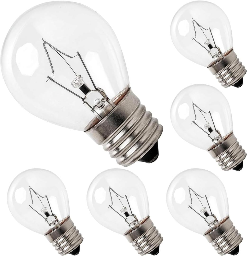 S11 Incandescent Light Bulbs  40W 120V with E17 Intermediate Base, Clear Glass Finish  Ideal for Microwaves, Appliances, Night Lights, Lava Lamps, Specialty Lighting Applications (6 Pack)