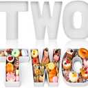 3 Pcs Large Charcuterie Letter 12'' Fillable Tray Charcuterie Box DIY Cardboard Letter Trays for Food 1st 2nd Birthday Anniversary Baby Shower Party Dessert Table (Two)