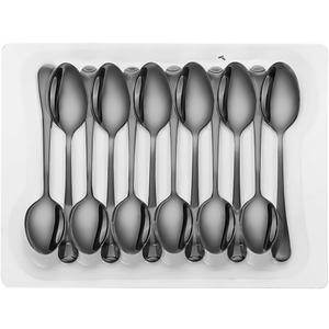 Stylish Stainless Steel Spoon Set 12 Pcs For Weddings, Parties, And Home Dining(Black)