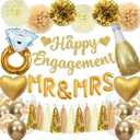 Gold Engagement Party Decorations Just Engaged Decorations Happy Engagement Banner Married Decorations Congratulations Wedding Bachelorette Party Decorations