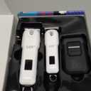 Hair Clippers for Men, Professional Barber Clippers and Trimmer Set, Mens Cordless Clipper, 3 pcs setHair Cutting Kit for Men (White)