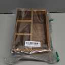 VaeFae Acacia Silverware Caddy with Handle, Wooden Utensil Holder, Mulip-pose Organizer for Kitchen, Office, Bathroom, Bedroom (Medium)